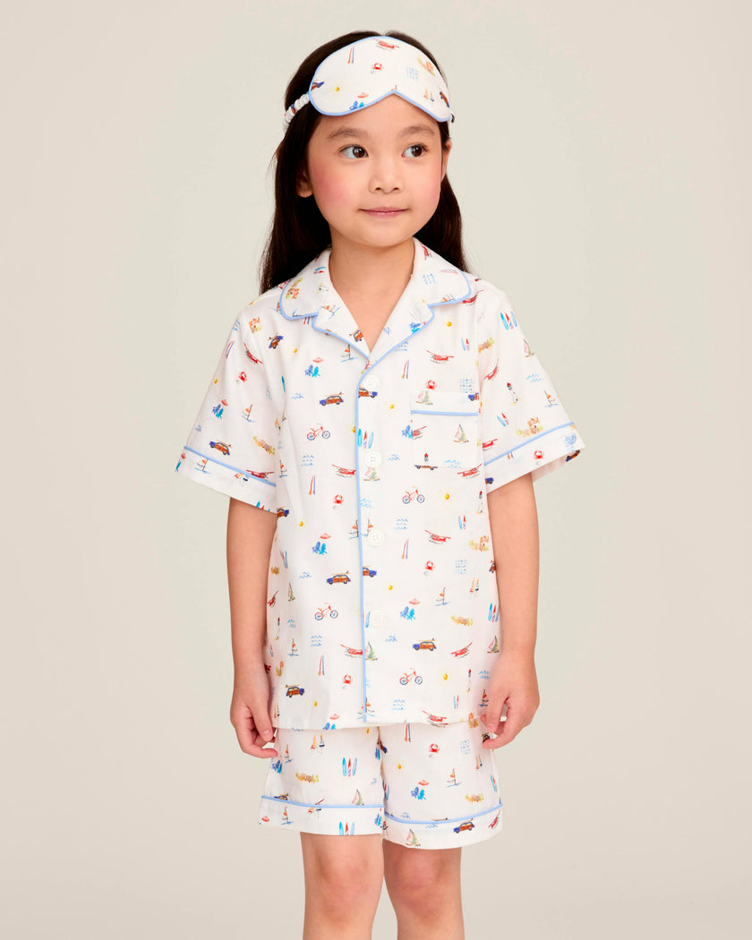 Kid's Twill Pajama Short Set in Summer Nostalgia