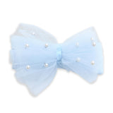 Multicolor Elastic Tulle Pearl Bow Headband Set