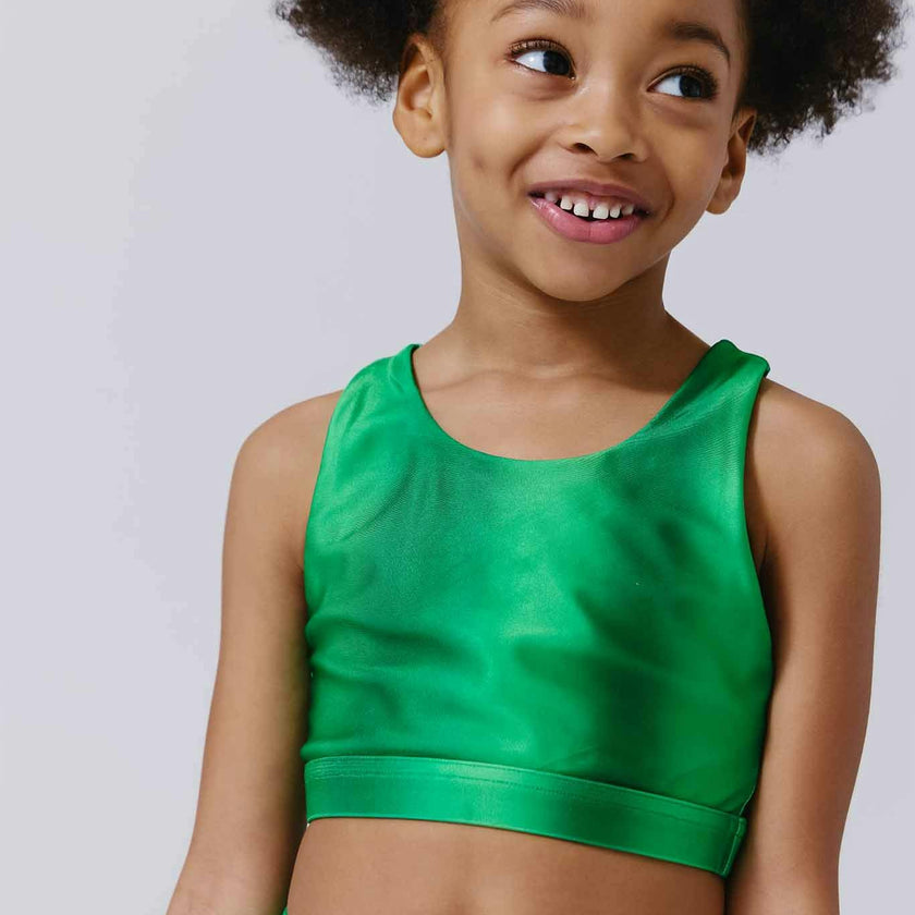 Girls Sports Bra in Green Ombre