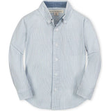 Organic Stretch Poplin Long Sleeve Button Down Shirt, Blue