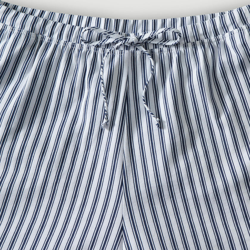 The Olivia Pima Short Set in Navy French Ticking