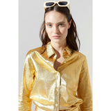 San Marino Metallic Linen Shirt - Silver