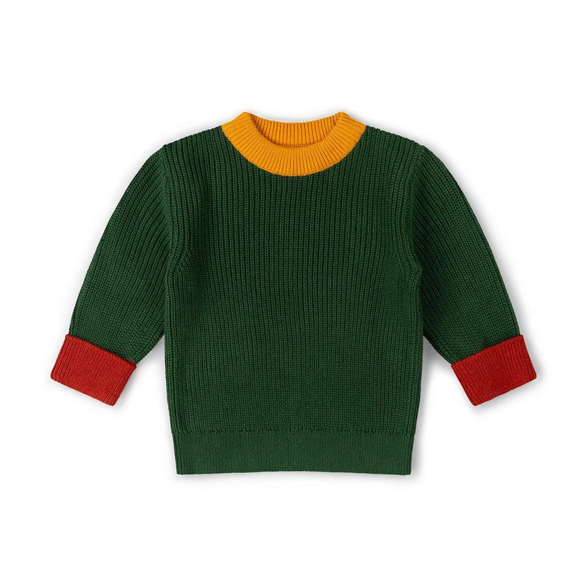 Olive Green Snuggly Knitted Jumper, Green