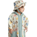 House Print Chin Strap Rain Bucket Hat