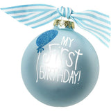 My First Birthday Boy Glass Ornament