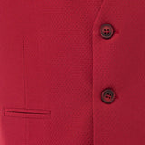 Red Solid Vest & Bowtie