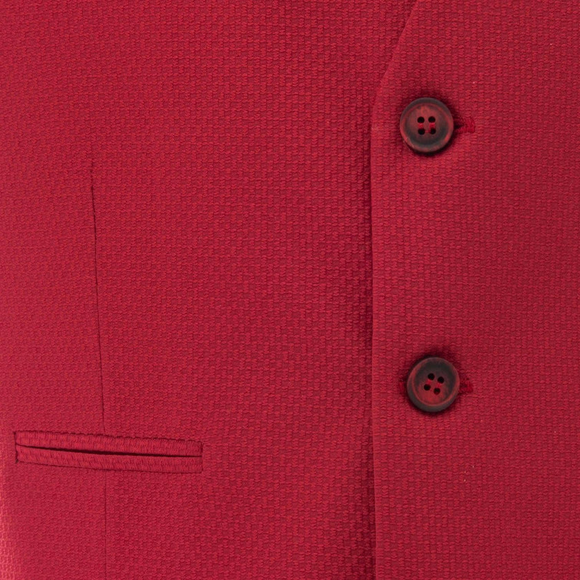 Red Solid Vest & Bowtie