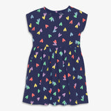 Kids backyard dress in rainbow confetti hearts