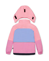 Two Piece Play Snowsuit Pink And Purple Colorblock With Watercolor Floral Print Pants