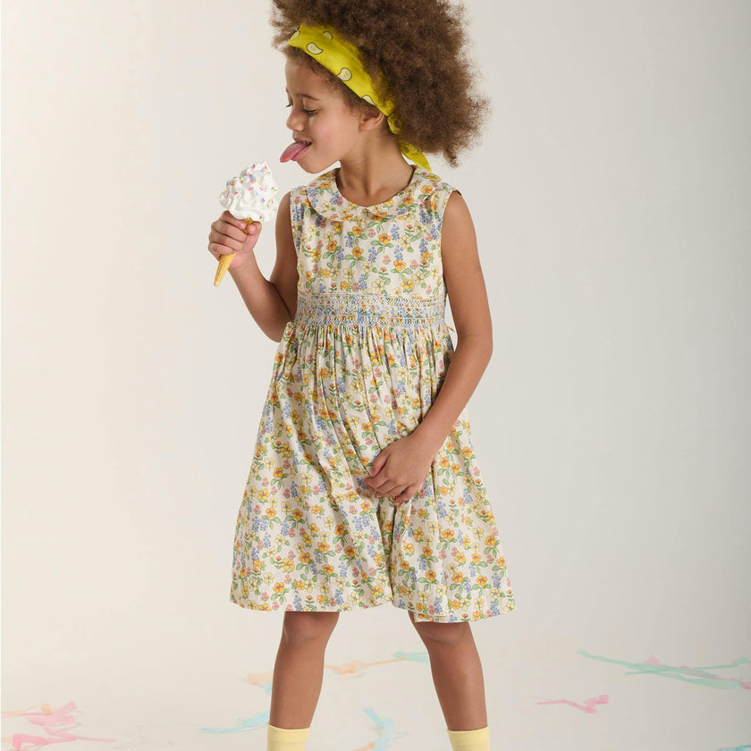 Hand-Smocked Girls Dress - Caroline