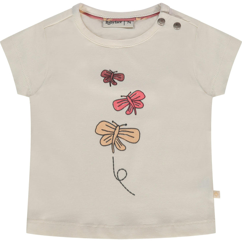 Butterfly Print Round Neck Short Sleeve T-Shirt
