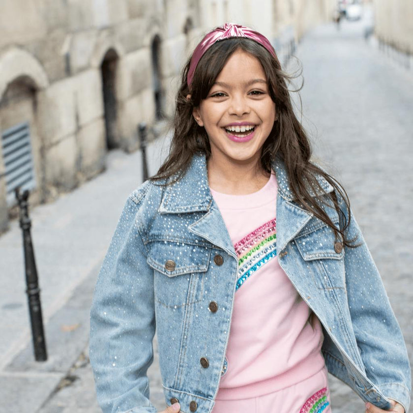 Crystal Bow Denim Jacket