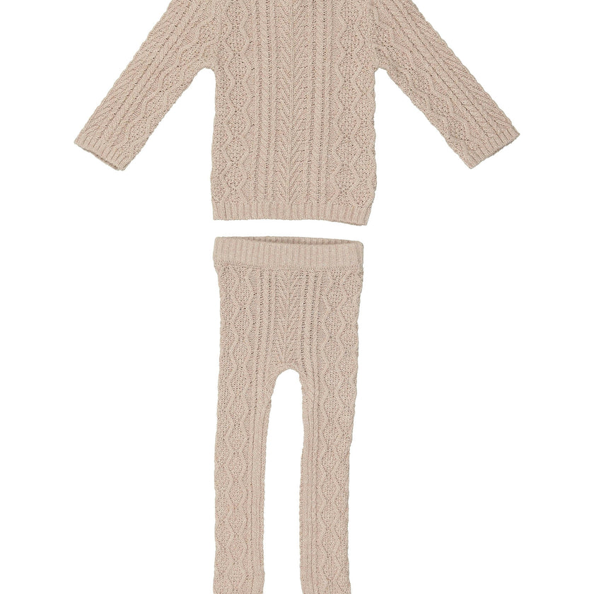 Marled Multi Knit Crew Neck Sweater & Pant 2-Piece Set