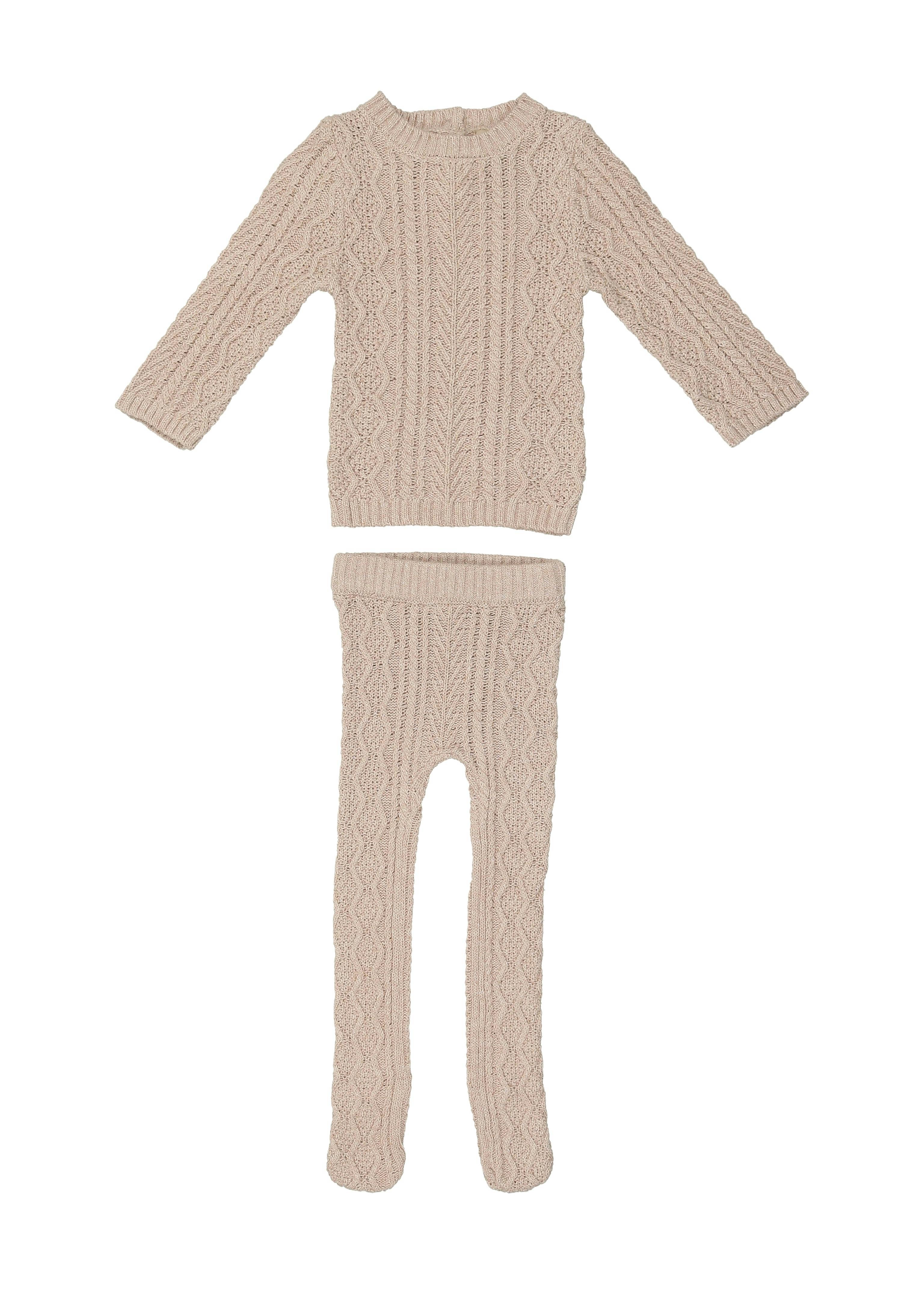 Marled Multi Knit Crew Neck Sweater & Pant 2-Piece Set