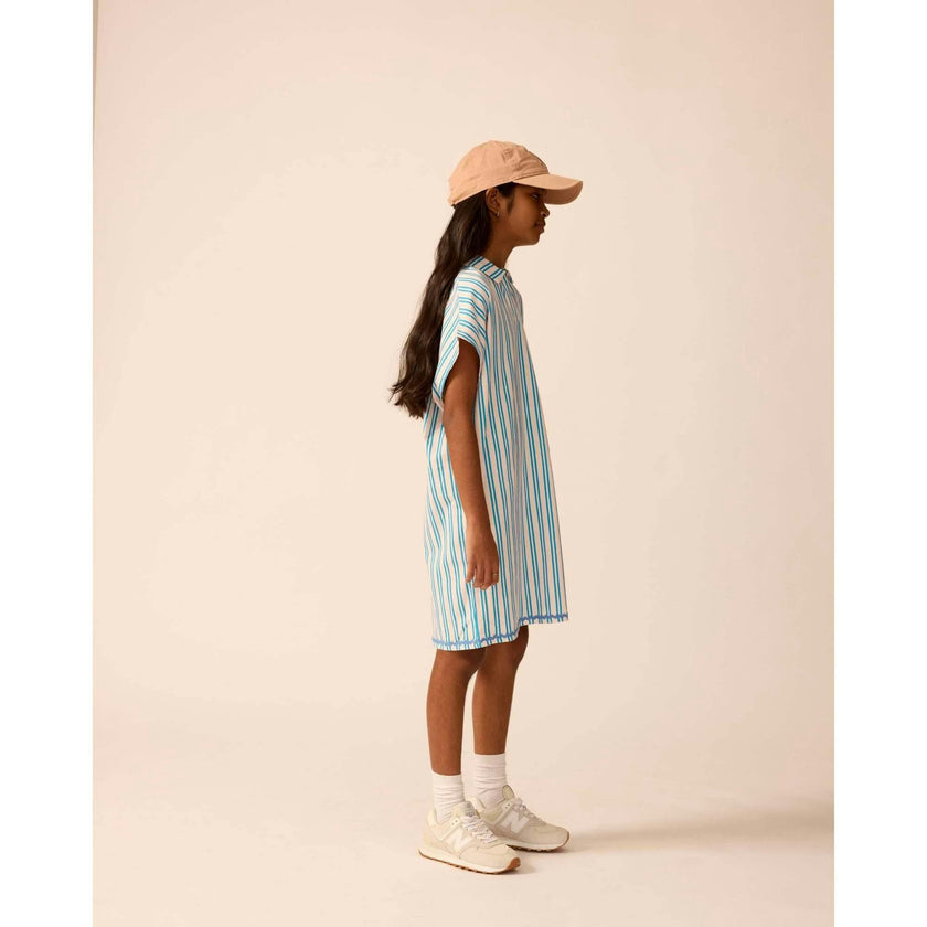 Organic Tunic Dress in Pink Cloud Stripe