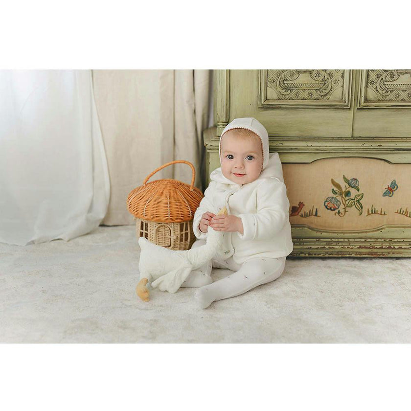 Plush Print Footie & Hat Set