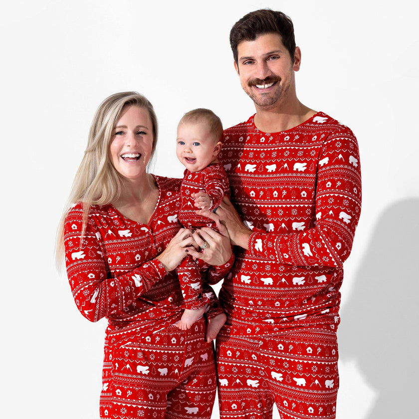 Polar Isle Red Bamboo Men's Pajama Set