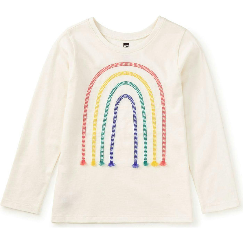 Embroidered Rainbow Tee, White