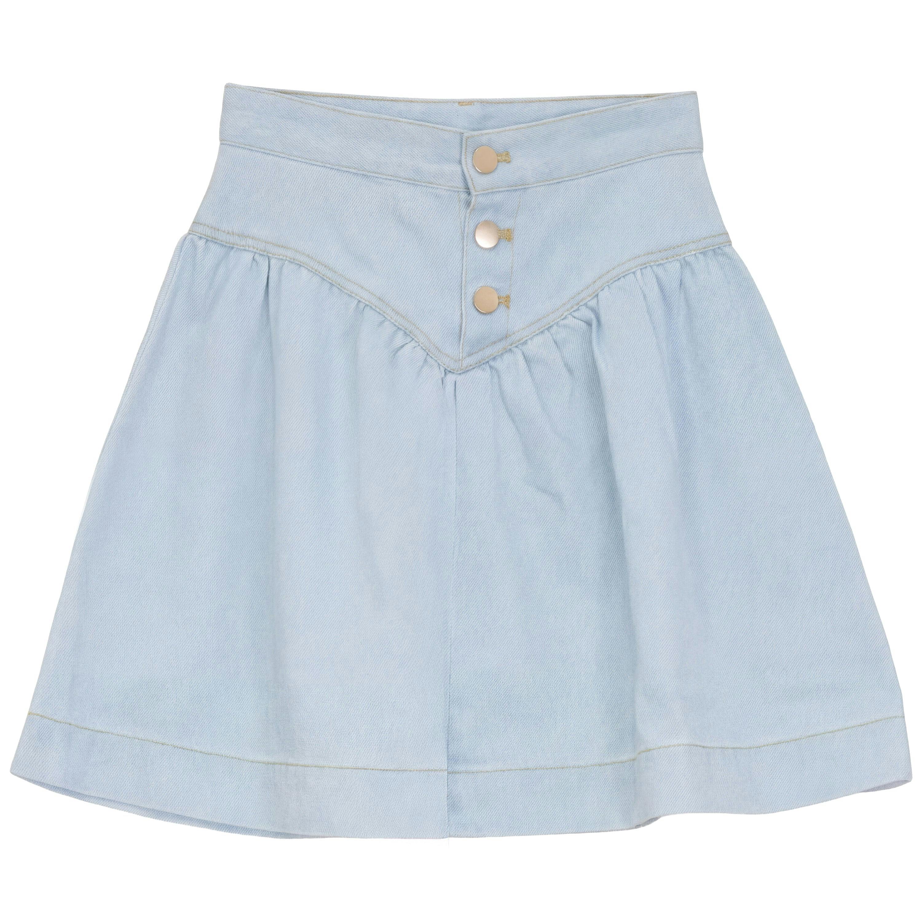 Denim V Yoke Skirt