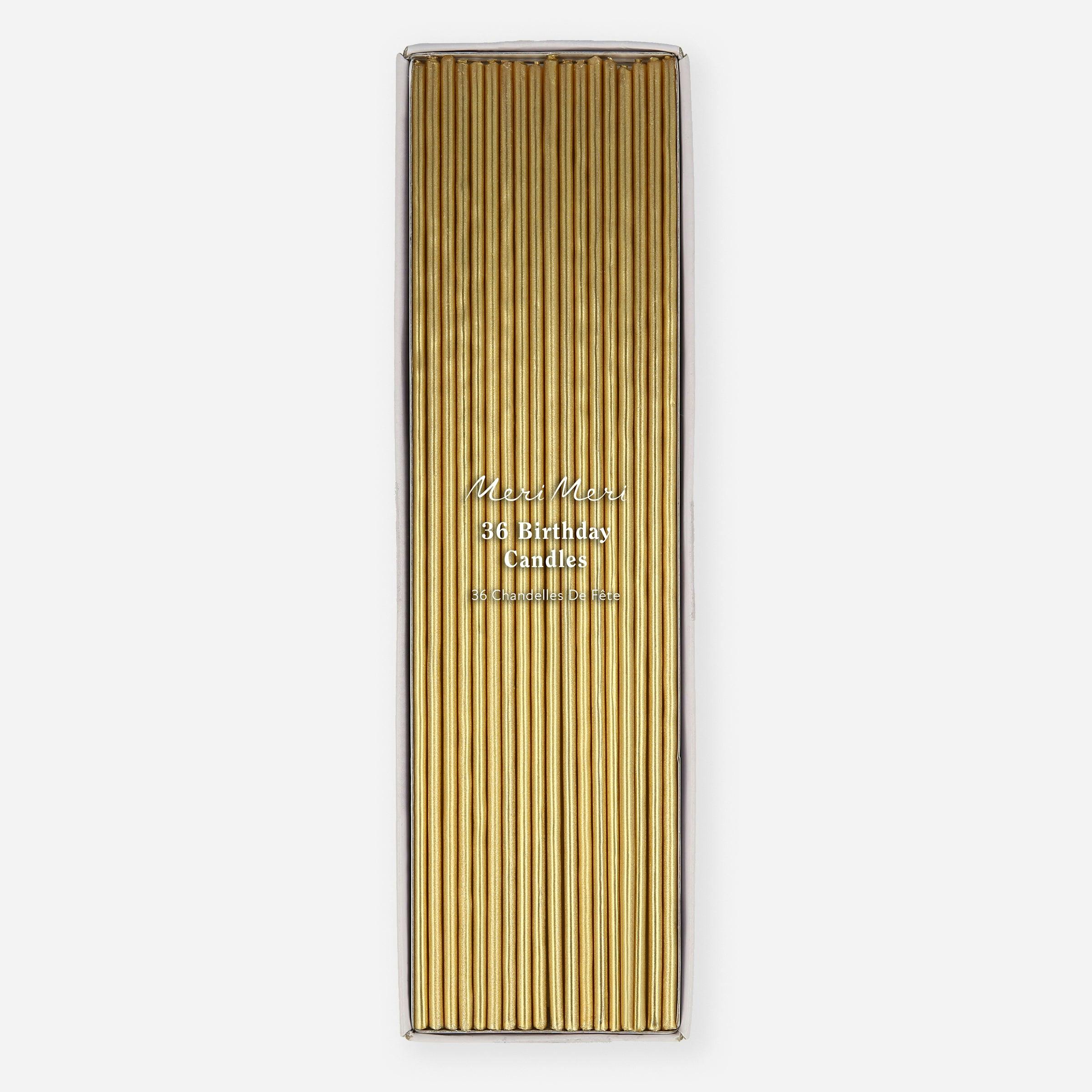 Super Skinny Gold Candles