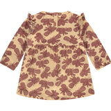 Dragonfly Print Round Neck Long Sleeve Dress