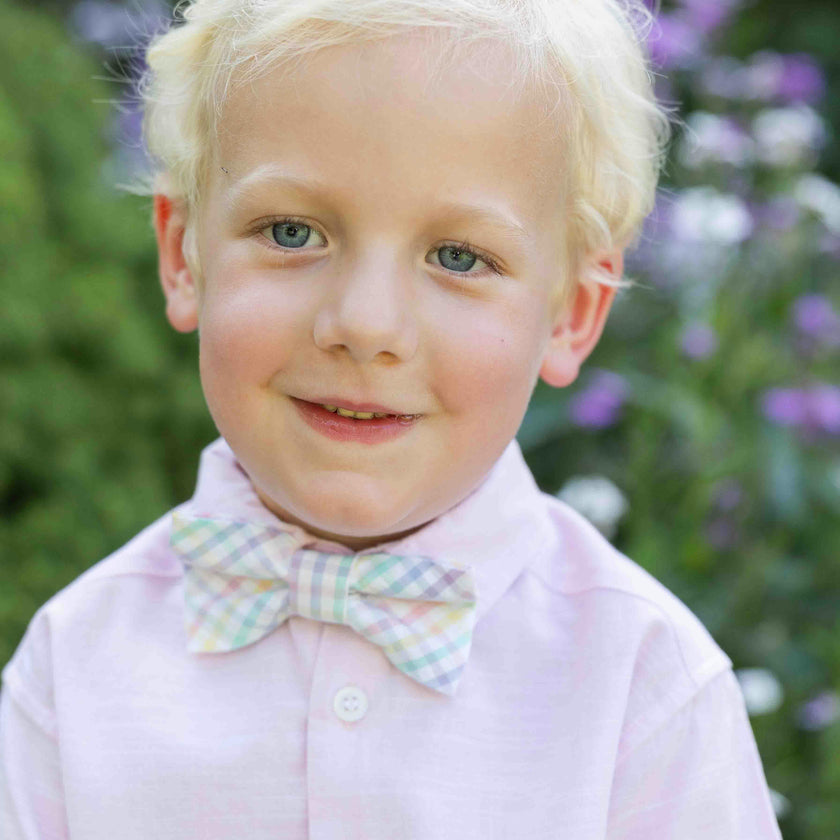 Plaid Seersucker Adjustable Bow Tie