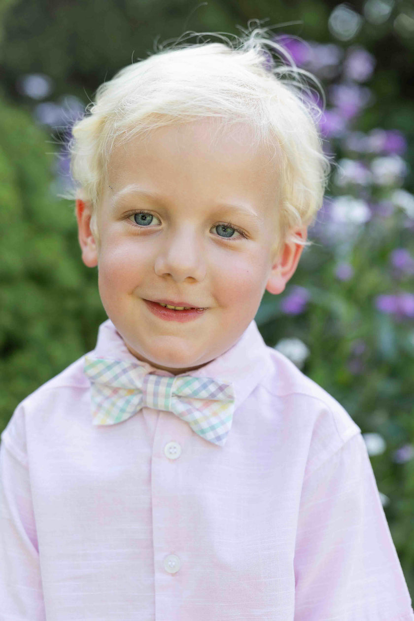 Plaid Seersucker Adjustable Bow Tie