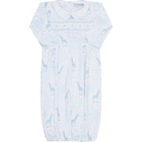 Blue Print Smocked Gown