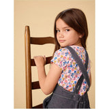 Wide Leg Denim-Like Overalls, Blue