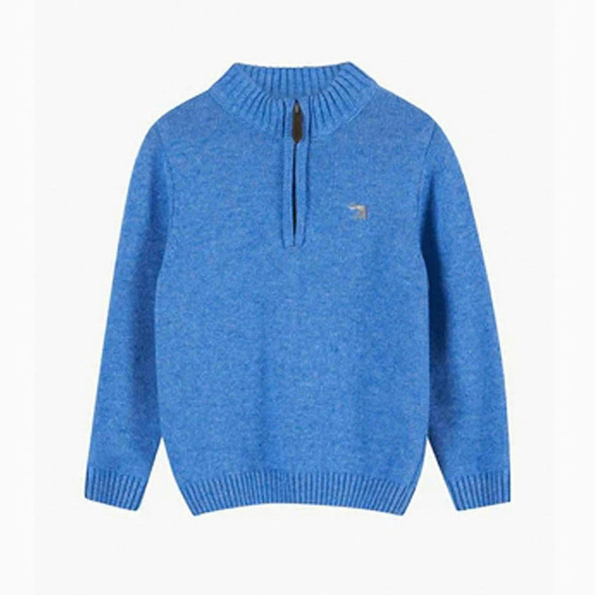Calum Half-Zip Sweater in Sky Blue