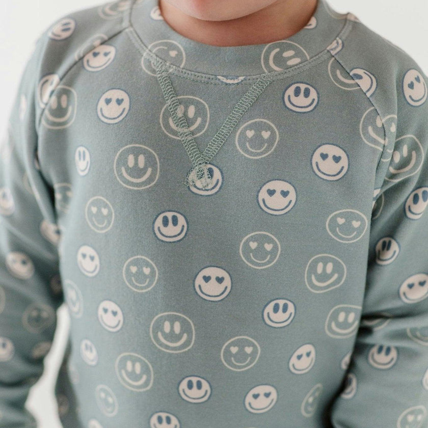 Boy's Raglan Sweatshirt Heart Eyes