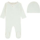 Teddy Patch Footie And Beanie, Boys