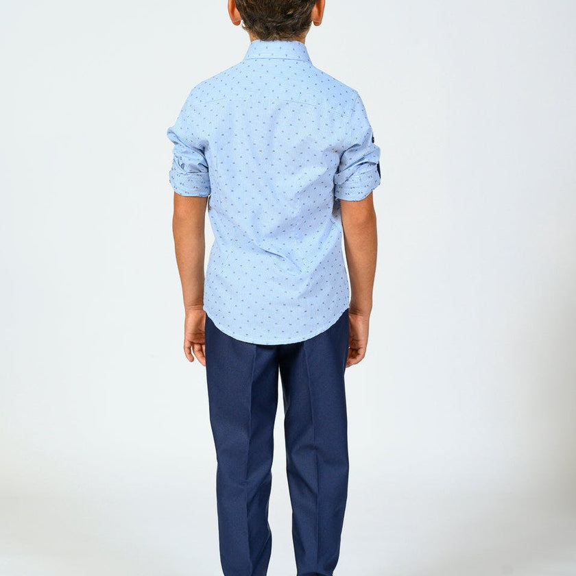 Blue Pinstripe Dress Shirt