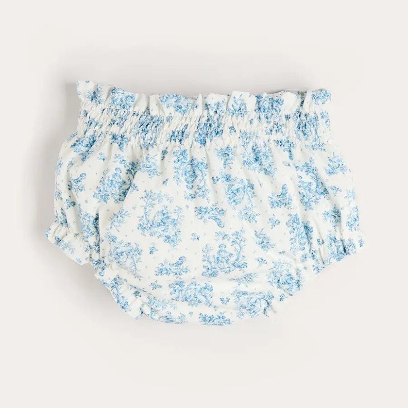Audrey Toile Elasticated Waist Bloomers in Blue (1mth-12mths)