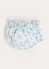 Audrey Toile Elasticated Waist Bloomers in Blue (1mth-12mths)