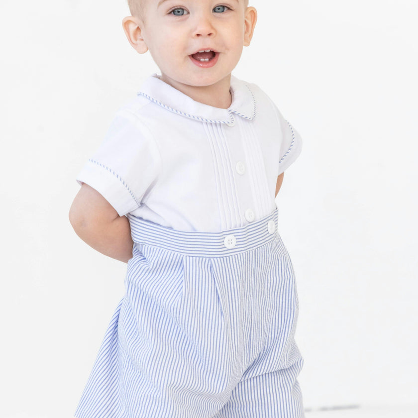 Seersucker One Piece Shortall