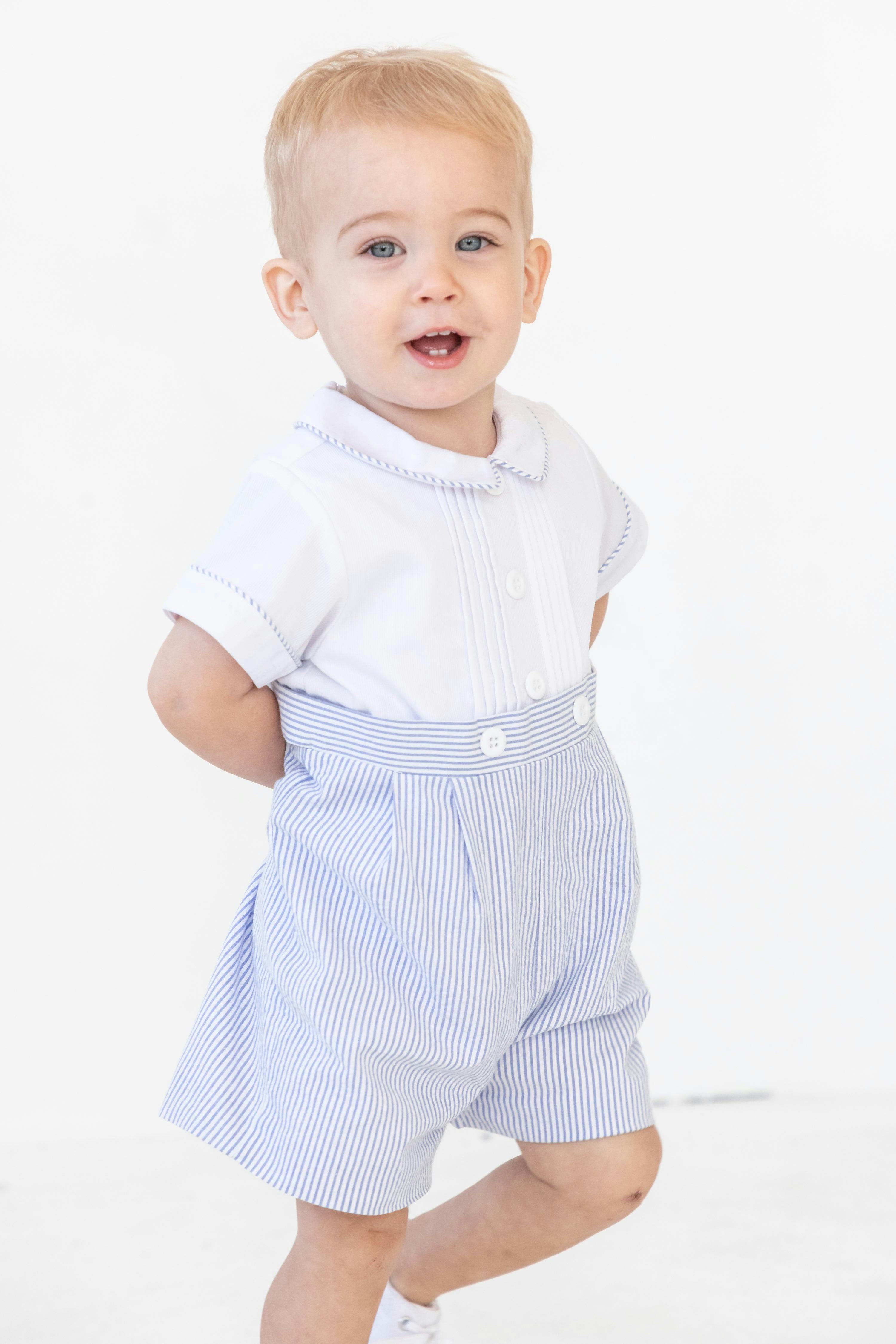 Seersucker One Piece Shortall