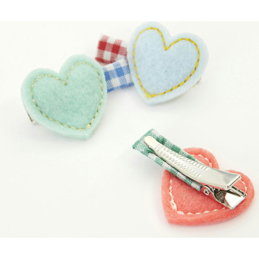 Felt Heart Hair Clips