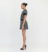 The Allegra Dress - Black and White Tweed
