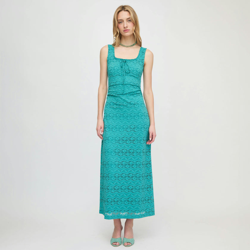 The Coraline Dress - Teal Stretch Lace