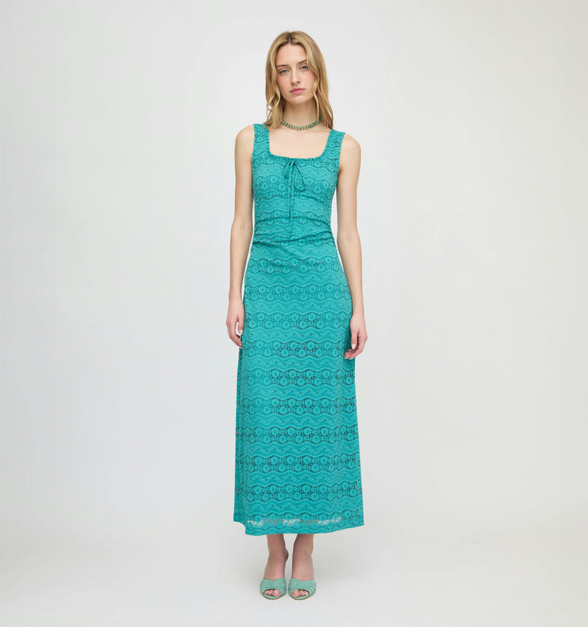 The Coraline Dress - Teal Stretch Lace