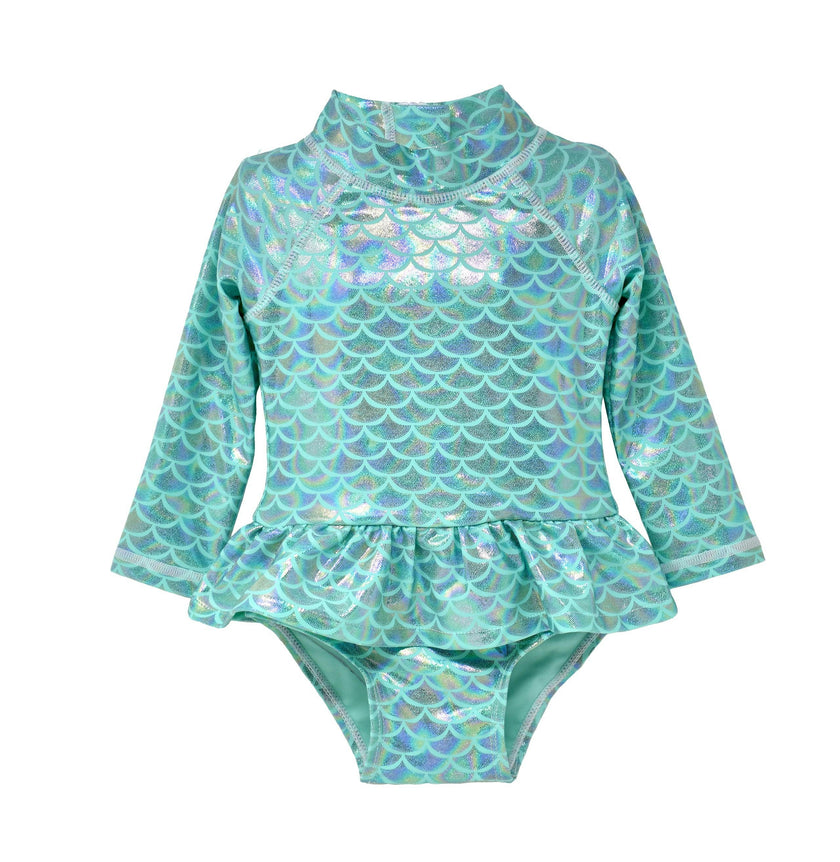 UPF 50+ Alissa Infant Ruffle Rash Guard Swimsuit