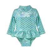 UPF 50+ Alissa Infant Ruffle Rash Guard Swimsuit - Fairy Tale Scales