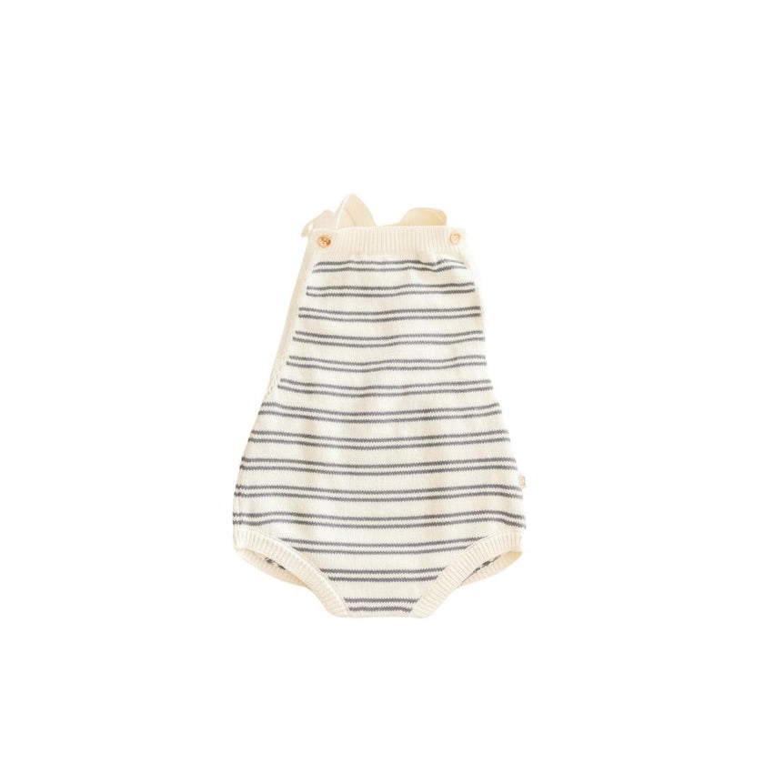 Organic Cotton Stripe Knit Bubble Romper