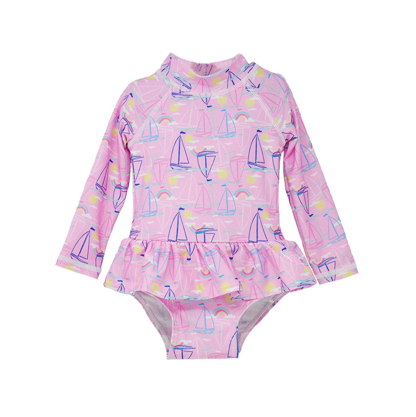 UPF 50+ Alissa Infant Ruffle Rash Guard Swimsuit - New