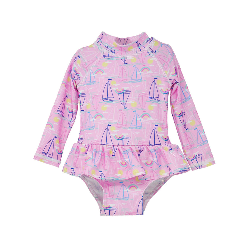 UPF 50+ Alissa Infant Ruffle Rash Guard Swimsuit - New