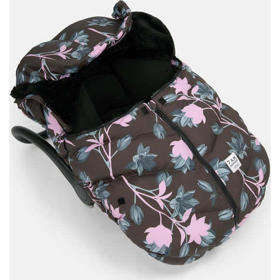 Floral Print Zipped Puffy Car Seat Cocoon
