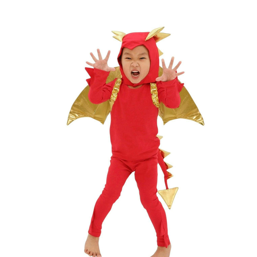 Sunfire Red Dragon with Gold Wings