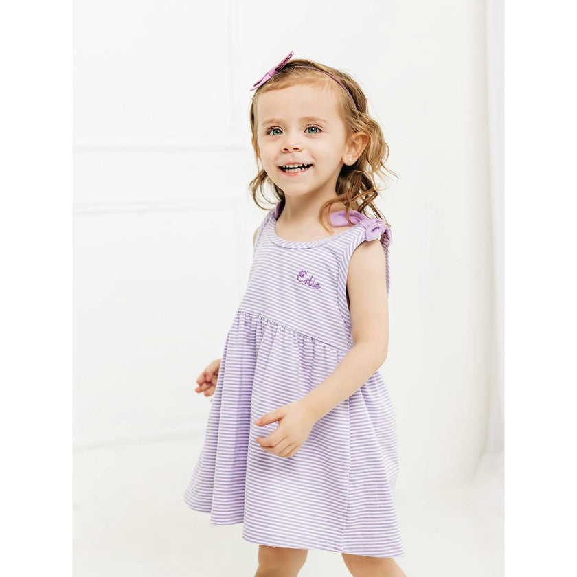 Custom Embroidered Stripe Dress