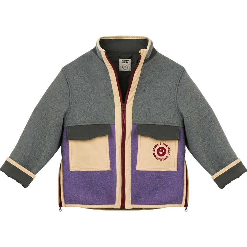children's wool jacket - forest berry